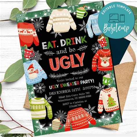 ugly xmas sweater party invites